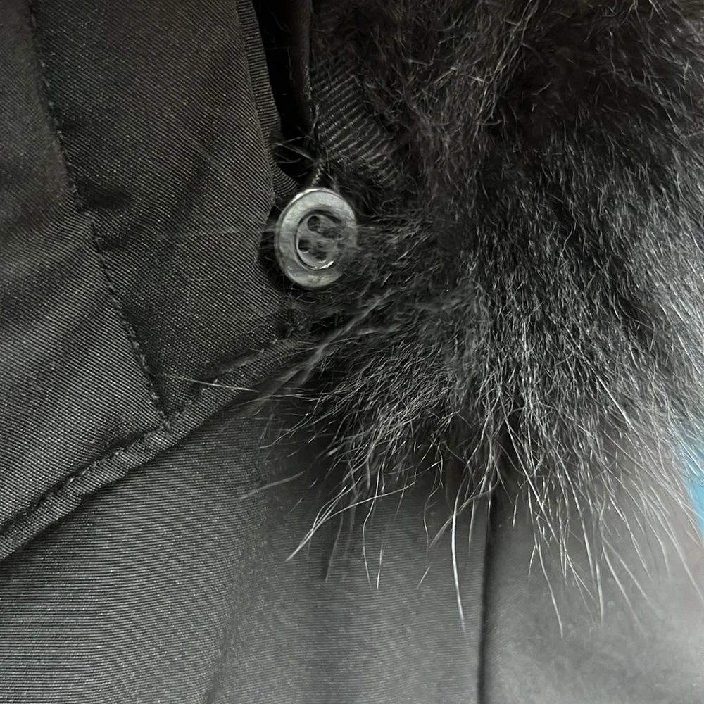 NWT,1 MADISON Detachable FOX FUR PARKA DOWN COAT,(black with black real fur) - Picture 15 of 16